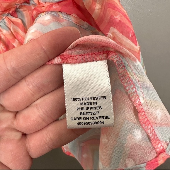 ELLE chevron print sheet ruffle tank top - Picture 4 of 6